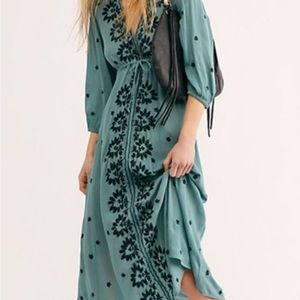 NWT Free People Embroidered Fable Midi Dress | XL